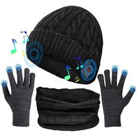 3-in-1 Bluetooth Winter Beanie Set with Gloves