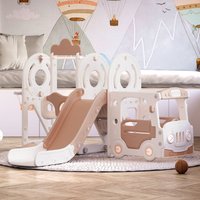 Toddler Bus-Shaped Swing and Slide Playset