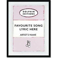 Personalised Song Lyric Book Cover Print