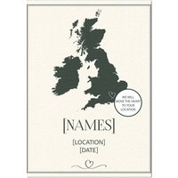 Heart Location Map Print